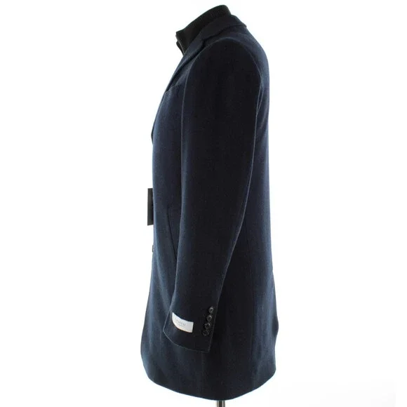 Cardinal of Canada NWT Wool/Cashmere Top Coat Size 40R US LeClaire In Blue Twill